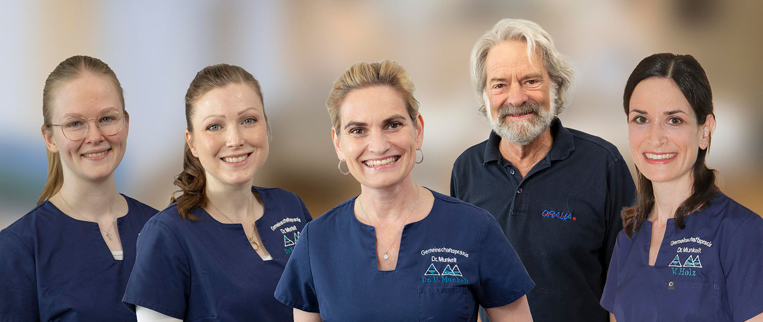 Zahnarzt Coesfeld, Dr. Andreas Munkelt, Dr. Ulrike Munkelt, ZA Sibylle Kaulfuß, Anne Katrin Weber-Lorek, Dr. Nevena Uzunova
